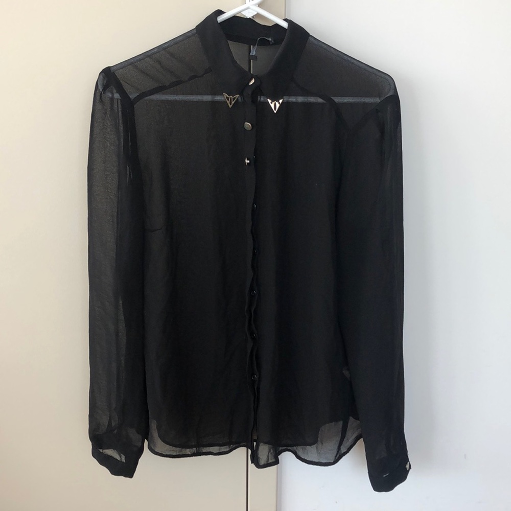 Black Sheer button down